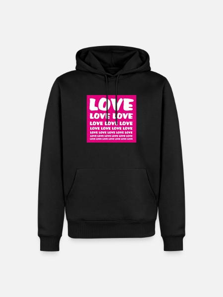 Love Love Love Liebe Liebe Liebe Love Love Love - Herre Premium økologisk hoodie - sort