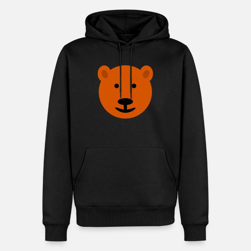 Visage d’ours, ours brun, - Sweat à capuche Premium bio Homme - noir