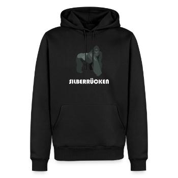 Silberrücken | Gorilla - Männer Premium Bio Hoodie - Schwarz - Vorne - Nico (187cm)