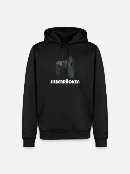 Silberrücken | Gorilla - Männer Premium Bio Hoodie - Schwarz
