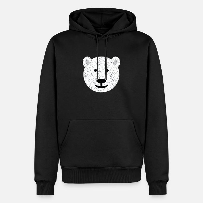 Ours Face Ours - Sweat à capuche Premium bio Homme - noir