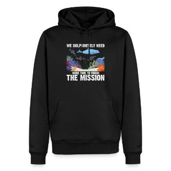 With Dolphins Swimming Dolphin Ocean Sea Mammal - Men’s Premium Organic Hoodie - black - Front - Nico (187cm)