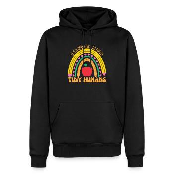 Its A Good Day To Teach Tiny Humans - Men’s Premium Organic Hoodie - black - Front - Nico (187cm)