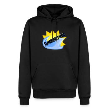Sommerzeit - Männer Premium Bio Hoodie - Schwarz - Vorne - Nico (187cm)