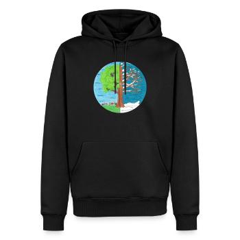 Summer and Winter - Sweat à capuche Premium bio Homme - noir - Devant - Nico (187cm)