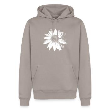 Pâquerette - Sweat à capuche Premium bio Homme - taupe - Devant - Nico (187cm)