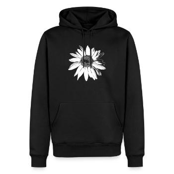 Pâquerette - Sweat à capuche Premium bio Homme - noir - Devant - Nico (187cm)