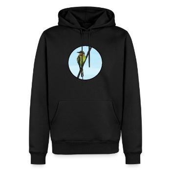 Guépier - Sweat à capuche Premium bio Homme - noir - Devant - Nico (187cm)