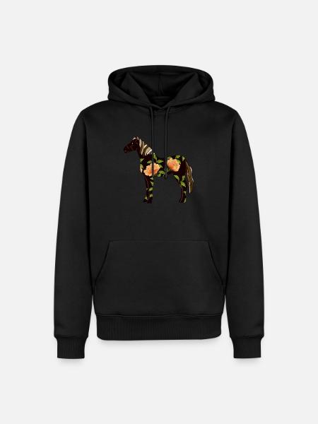 Pferd - Männer Premium Bio Hoodie - Schwarz