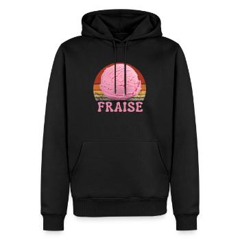 Glace à la fraise Vintage Sunset - Sweat à capuche Premium bio Homme - noir - Devant - Nico (187cm)