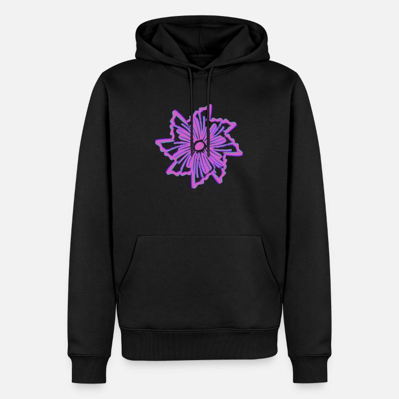 Fleur - Sweat à capuche Premium bio Homme - noir