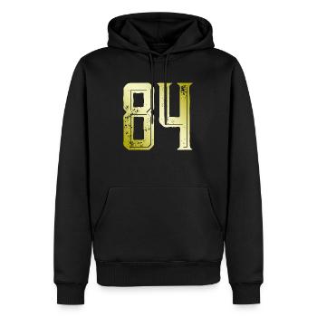 84 Zahl Symbol - Männer Premium Bio Hoodie - Schwarz - Vorne - Nico (187cm)