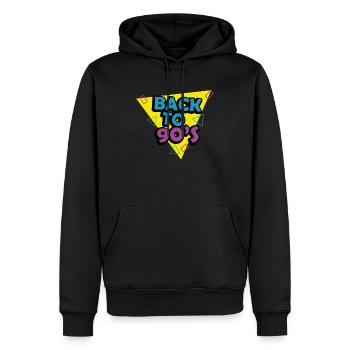 Proverbes des années 1990 Idée cadeau des années 90 - Sweat à capuche Premium bio Homme - noir - Devant - Nico (187cm)