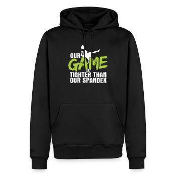 Volleyballer Spruch Für Volleyballspiel Volleyball - Männer Premium Bio Hoodie - Schwarz - Vorne - Nico (187cm)
