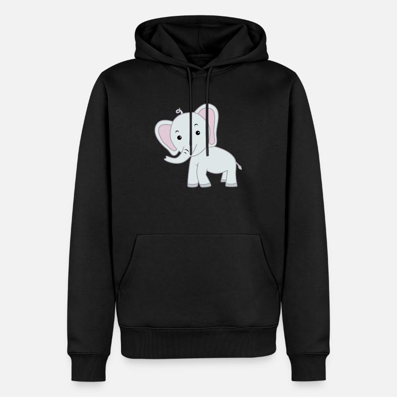 Elefant niedlich - Männer Premium Bio Hoodie - Schwarz