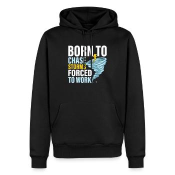 Born To Chase Storms Forced To Work Meteorology W - Men’s Premium Organic Hoodie - black - Front - Nico (187cm)