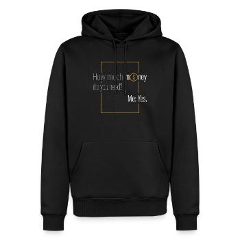 Wie viel Geld? - Männer Premium Bio Hoodie - Schwarz - Vorne - Nico (187cm)