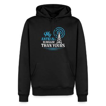 Mon antenne est plus grande que la vôtre Opérateur amateur - Sweat à capuche Premium bio Homme - noir - Devant - Nico (187cm)