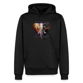 Space elephant - Men’s Premium Organic Hoodie - black - Front - Nico (187cm)