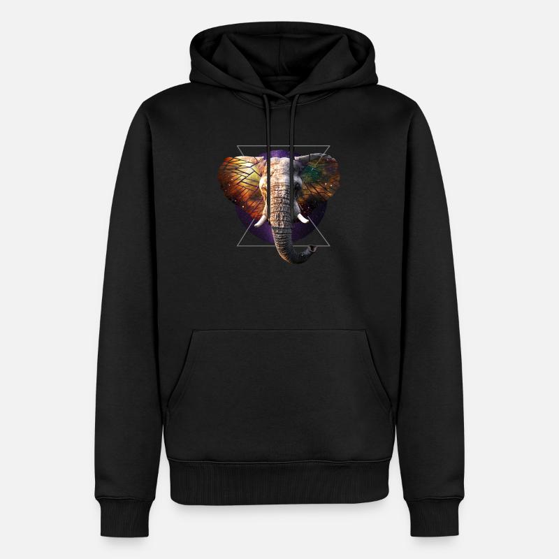 Éléphant de l’espace - Sweat à capuche Premium bio Homme - noir