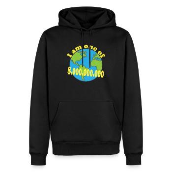 i am one of 8 000 000 000 - Männer Premium Bio Hoodie - Schwarz - Vorne - Nico (187cm)