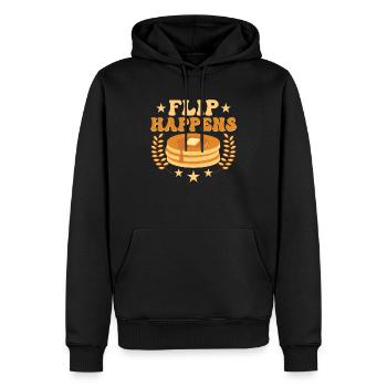 Flip Happens Pancake Day Foodie Flapjack - Männer Premium Bio Hoodie - Schwarz - Vorne - Nico (187cm)