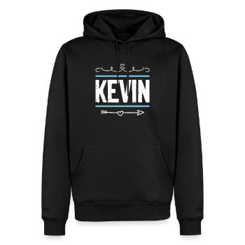 Kevin - Sweat à capuche Premium bio Homme - noir - Devant - Nico (187cm)
