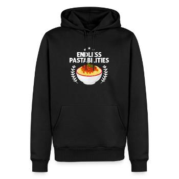 Pastabilités sans fin Cuisine italienne Amateur de pâtes - Sweat à capuche Premium bio Homme - noir - Devant - Nico (187cm)