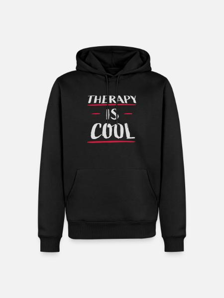 therapy is cool Quote - Men’s Premium Organic Hoodie - black