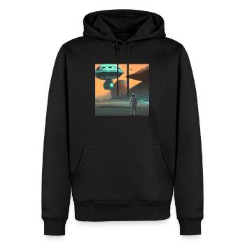 Cosmic Creativity 14 - Männer Premium Bio Hoodie - Schwarz - Vorne - Nico (187cm)