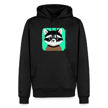 Ratons laveurs Mignon Dessin Animé Raton laveur 37 - Sweat à capuche Premium bio Homme - noir - Devant - Nico (187cm)