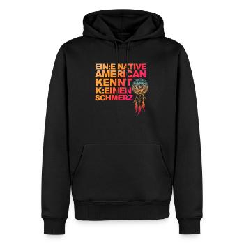 Lustiger Spruch übers Gendern - Männer Premium Bio Hoodie - Schwarz - Vorne - Nico (187cm)