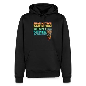 Satirischer Spruch übers Gendern - Männer Premium Bio Hoodie - Schwarz - Vorne - Nico (187cm)