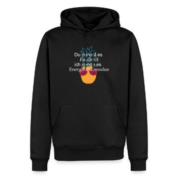 Energiesparmodus - Männer Premium Bio Hoodie - Schwarz - Vorne - Nico (187cm)