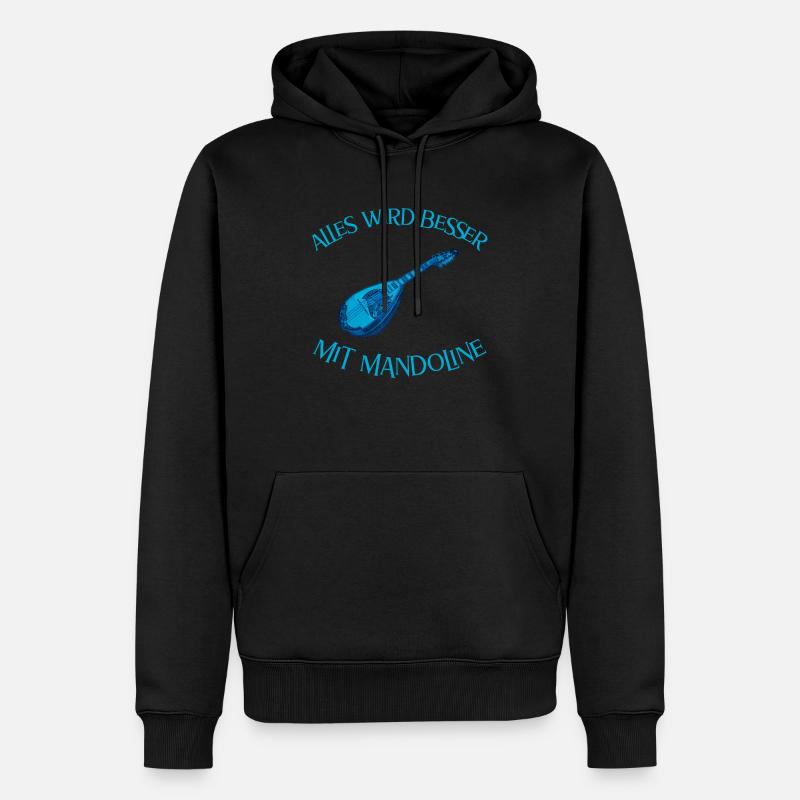 Alles wird besser mit Mandoline - Männer Premium Bio Hoodie - Schwarz
