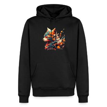 Chats colorés et colorés et œuvres d’art pour chatons - Sweat à capuche Premium bio Homme - noir - Devant - Nico (187cm)