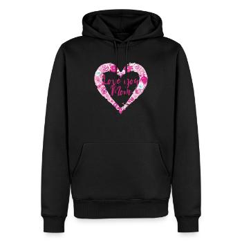 Cadeau de fête des mères Maman Amour Mami Bébé maman Mère - Sweat à capuche Premium bio Homme - noir - Devant - Nico (187cm)