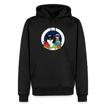 Katzen beste Freunde - Männer Premium Bio Hoodie - Schwarz - Vorne - Nico (187cm)