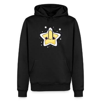 Der Stern Kawaii - Männer Premium Bio Hoodie - Schwarz - Vorne - Nico (187cm)