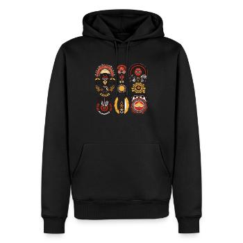 Afrikanische Folklore - Männer Premium Bio Hoodie - Schwarz - Vorne - Nico (187cm)