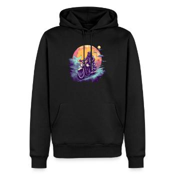 Rocker Biker Chopper - Männer Premium Bio Hoodie - Schwarz - Vorne - Nico (187cm)