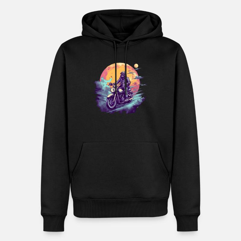 Rocker Biker Chopper - Männer Premium Bio Hoodie - Schwarz