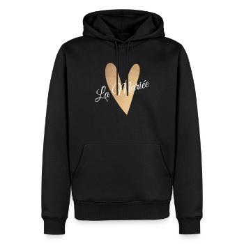 La mariée coeur doré - Sweat à capuche Premium bio Homme - noir - Devant - Nico (187cm)