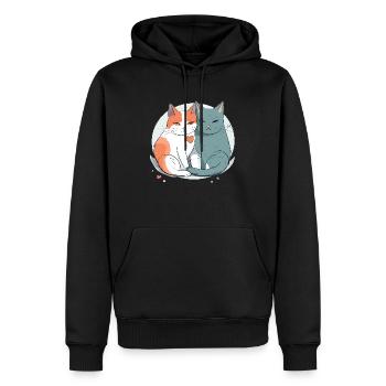 Cat love - Men’s Premium Organic Hoodie - black - Front - Nico (187cm)