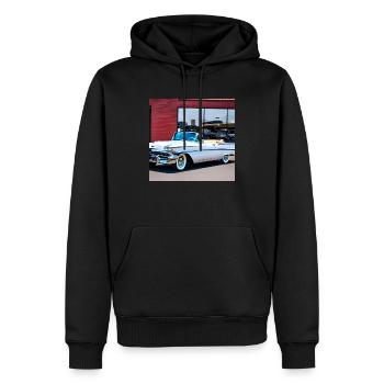 C14 - Männer Premium Bio Hoodie - Schwarz - Vorne - Nico (187cm)