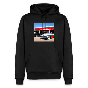 C31 - Männer Premium Bio Hoodie - Schwarz - Vorne - Nico (187cm)