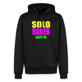 Solo-Raver adoptiere mich - Männer Premium Bio Hoodie - Schwarz - Vorne - Nico (187cm)