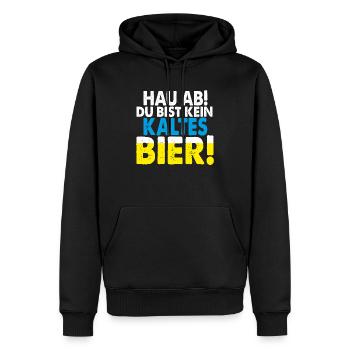 Hau ab du bist kein kaltes Bier Biertrinker kostüm - Männer Premium Bio Hoodie - Schwarz - Vorne - Nico (187cm)