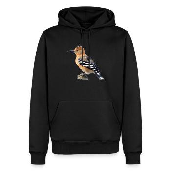 Der Wiedehopf ist vom Aussterben bedroht - Männer Premium Bio Hoodie - Schwarz - Vorne - Nico (187cm)