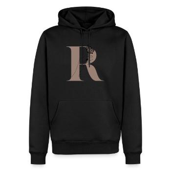Letter R Magic butterfly - Men’s Premium Organic Hoodie - black - Front - Nico (187cm)